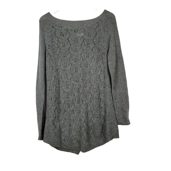 CASLON Grey Wool Alpaca Blend Layer Back Oversized Sweater - Size S - Picture 1 of 7
